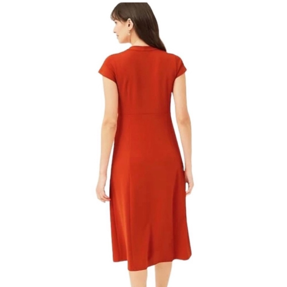 J. Jill Monterey Knit Midi Dress Orange Red Rust Fall Size XS - Picture 3 of 16
